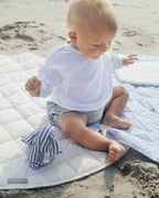 Round Quilted Linen Play Mat