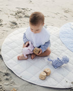 Round Quilted Linen Play Mat