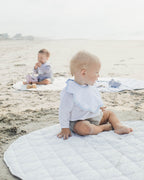 Round Quilted Linen Play Mat