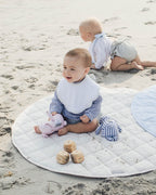 Round Quilted Linen Play Mat
