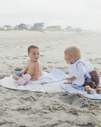 Round Quilted Linen Play Mat