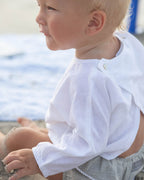 Baby Girl Double Button Blouse & Husk Grey Frill Bloomer Set