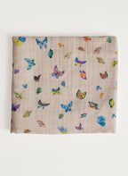 Blush Peach Madame Butterfly Shawl Blanket
