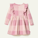 Recycled Cotton Buffalo Check RuffleDress