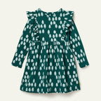 Recycled Cotton Snowy Pine Ruffle Dress