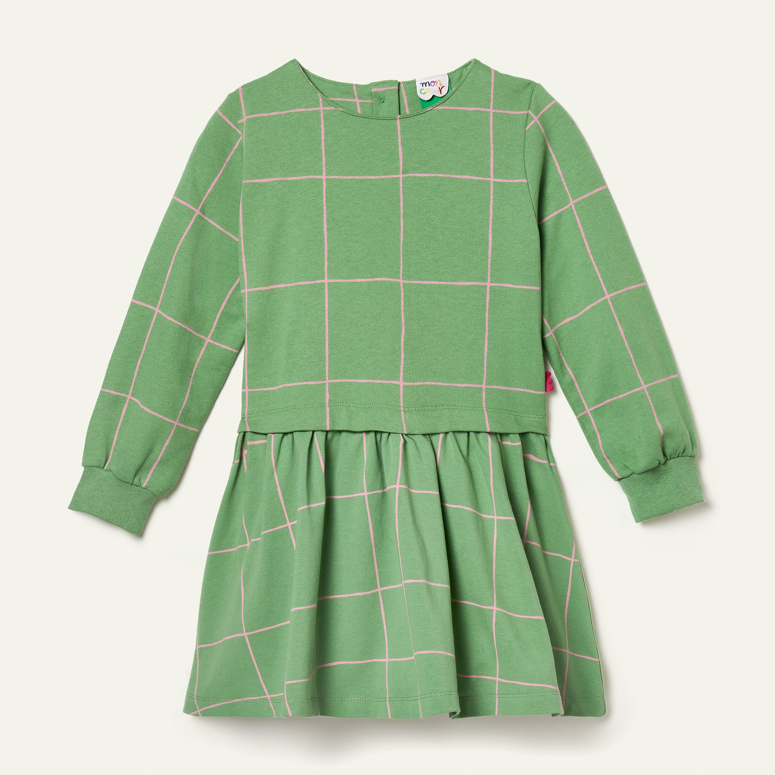 Recycled Cotton and Jersey Grid Dress