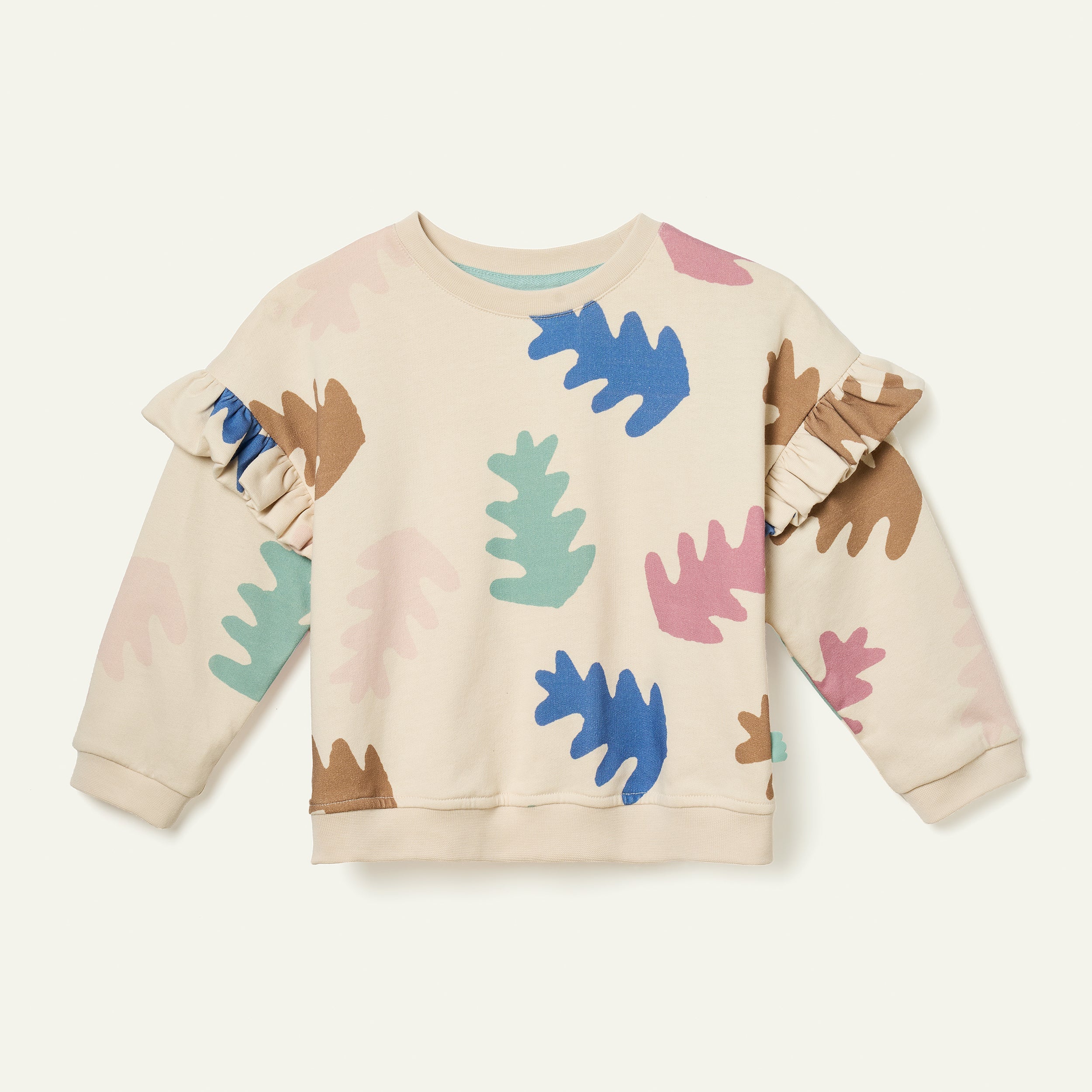 Recycled Cotton Autumn Ruffle Sweatshirt