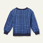 Recycled Cotton Blue Grid Sweatshirt