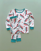 Checkered Bolts Bamboo Two-Piece Pajama Set for Kids