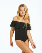 Black Off-Shoulder Swimsuit