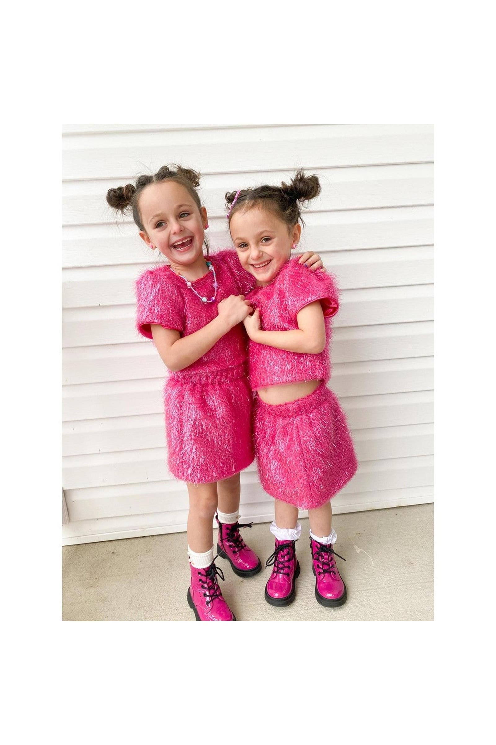 Girls Pink Sparkle Tinsel Set