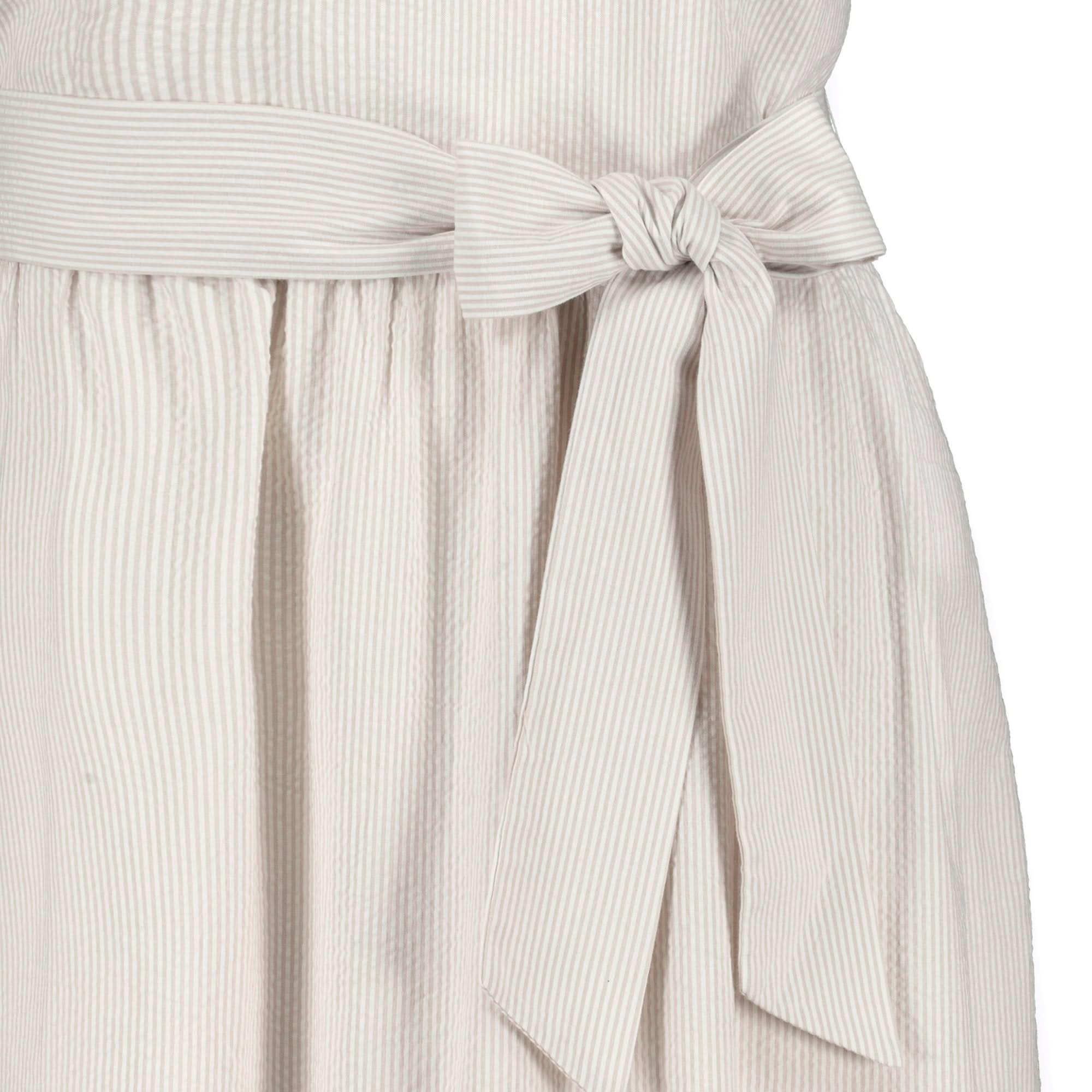 Women’s A-Line Organic Dress with Sash Taupe