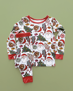 Kids Bamboo Two Piece Set | Retro Christmas