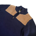 Half-Zip Sweater with Cord Yoke