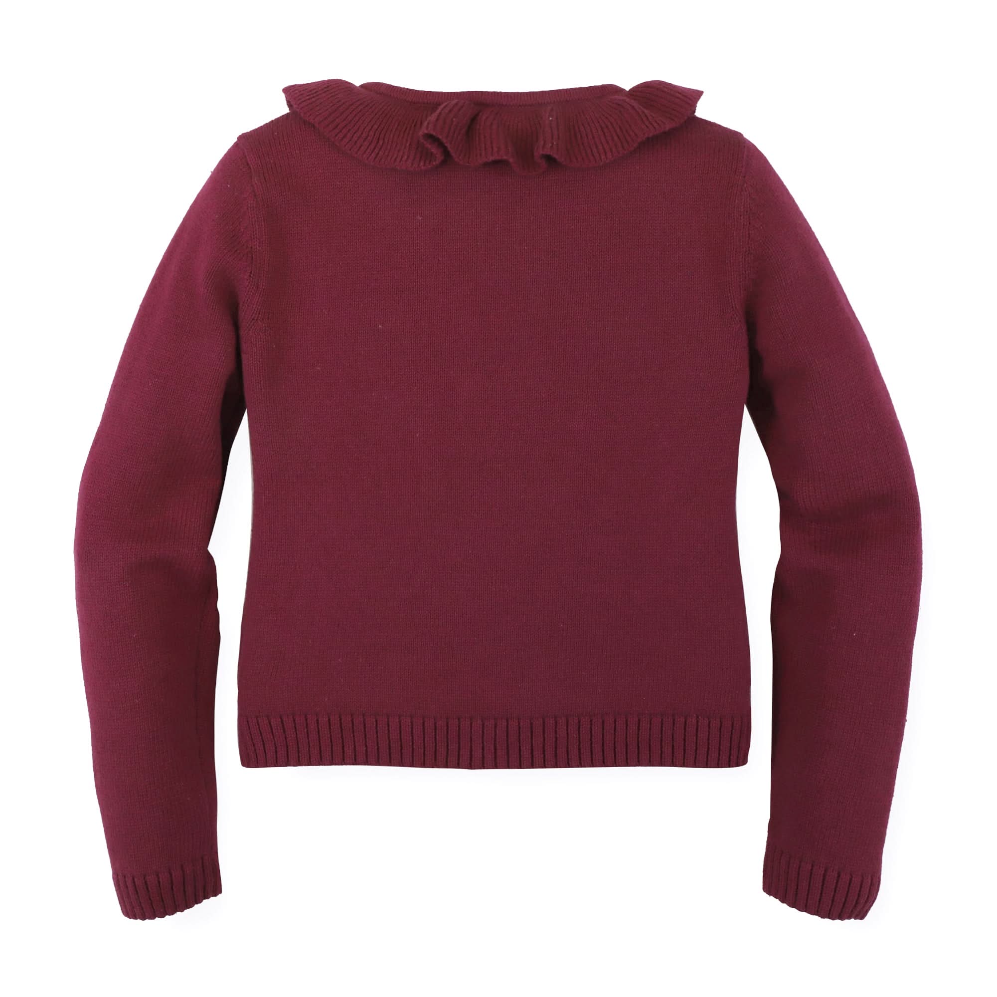 Organic Ruffle Collar Cardigan