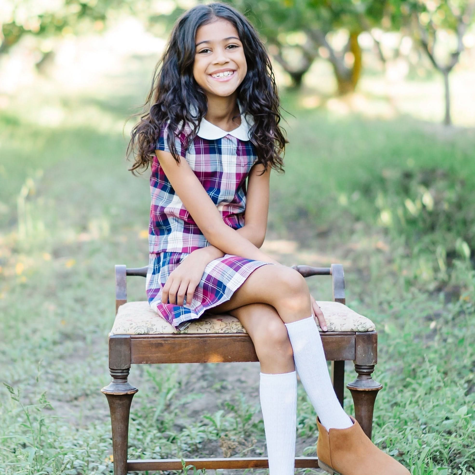 Organic Peter Pan Collar Pleated Dress - Baby