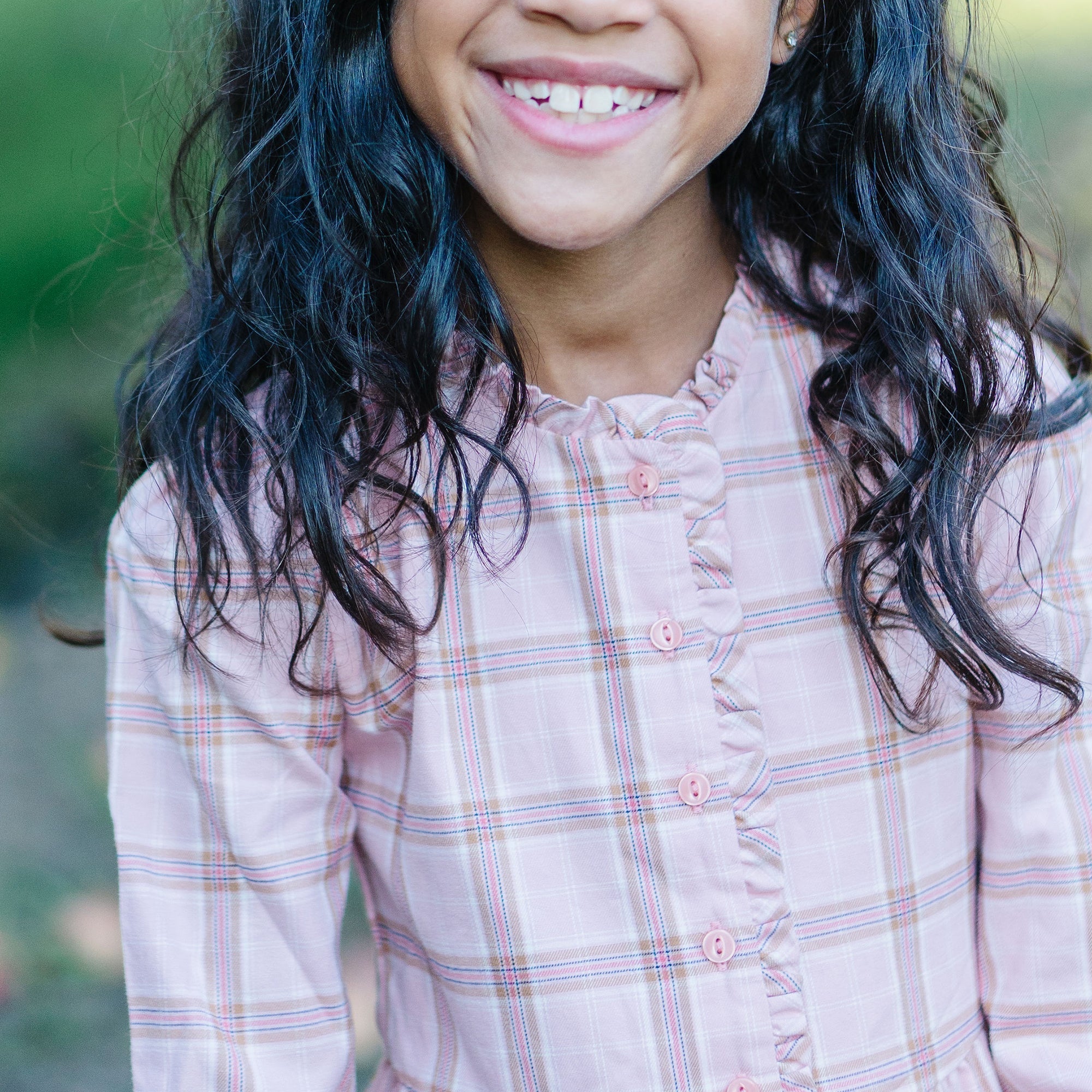 Tiered Ruffle Neck Dress - Organic Cotton