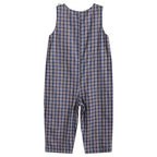 Blue Flannel Plaid Mallard Smocked Overalls