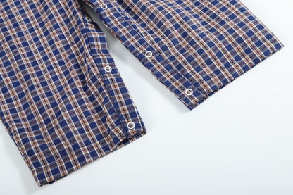 Baby Blue Flannel Plaid Mallard Smocked Overalls