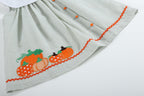 Green Seersucker Pumpkin Girls Yoke Dress