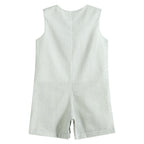 Green Seersucker Pumpkin Shortalls