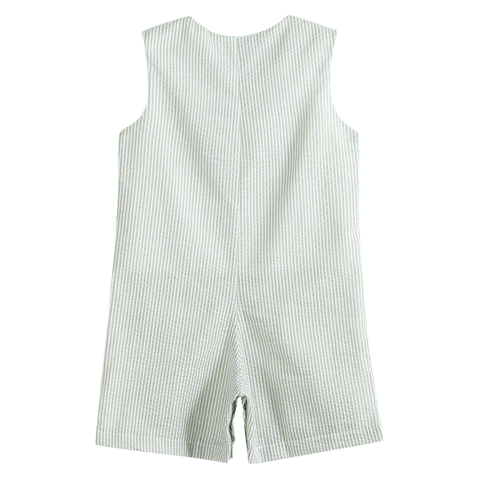 Green Seersucker Pumpkin Shortalls