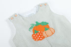 Green Seersucker Pumpkin Shortalls