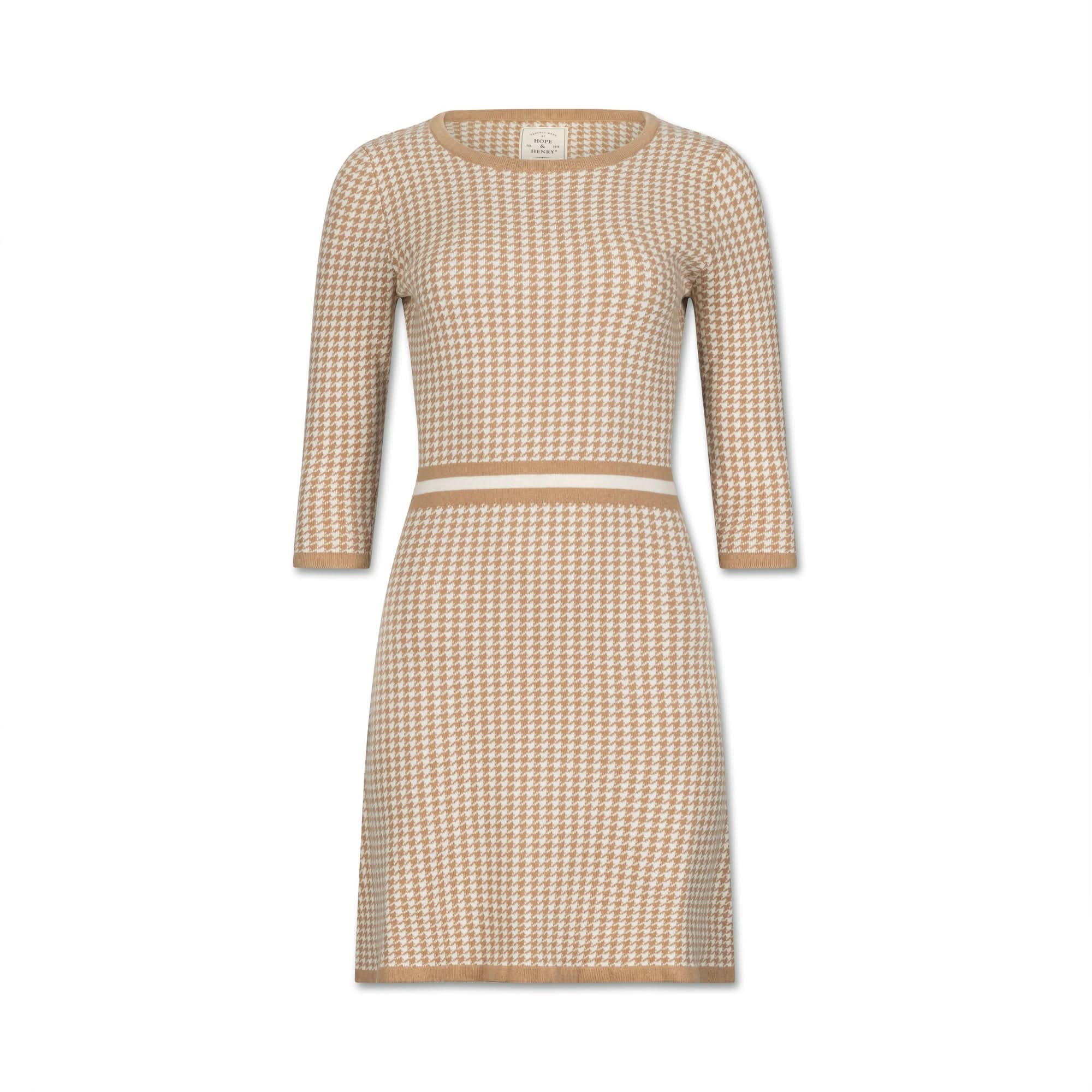3/4 Sleeve Fit and Flare Sweater Dress