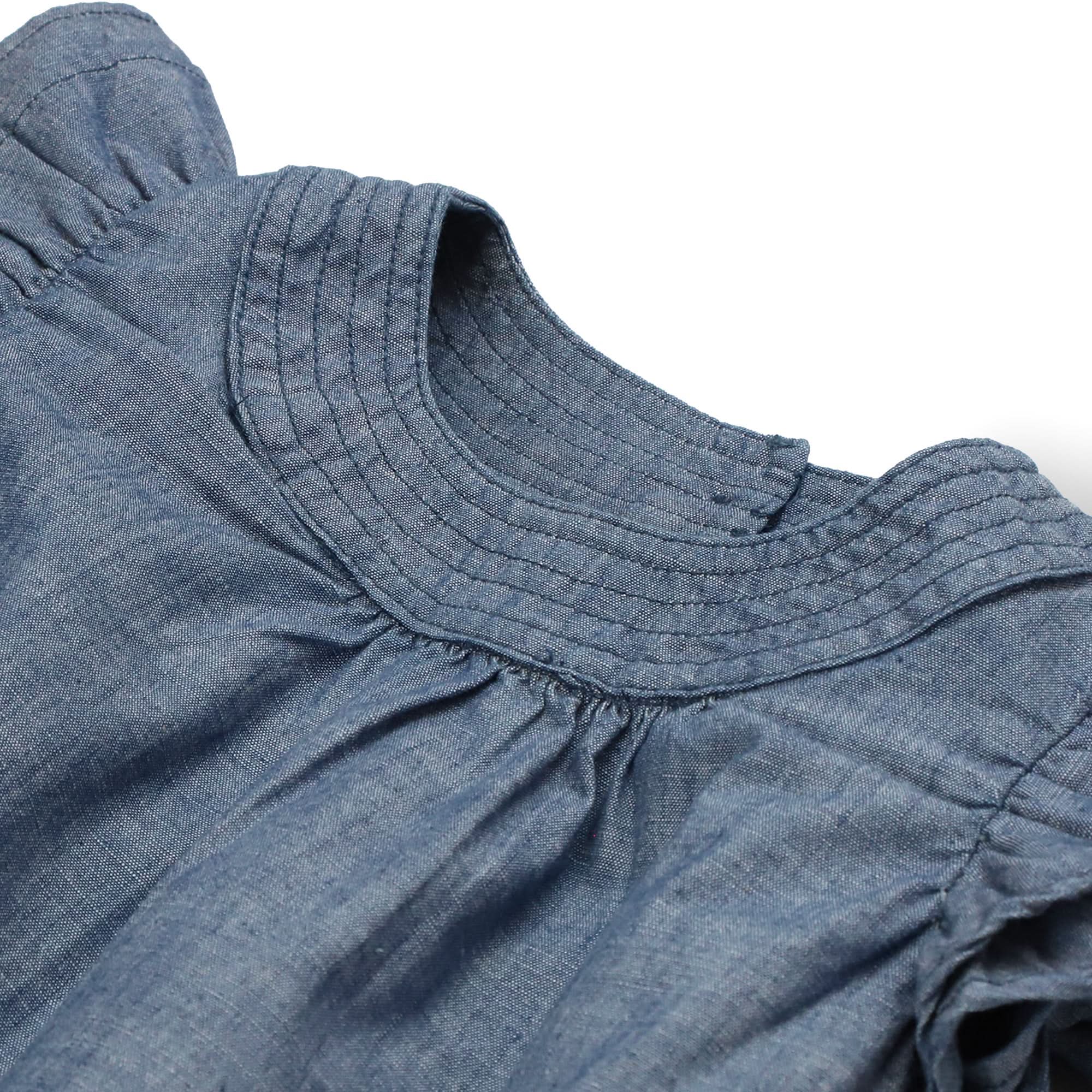 Flutter Sleeve Organic Chambray Top