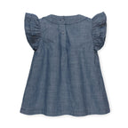 Flutter Sleeve Organic Chambray Top