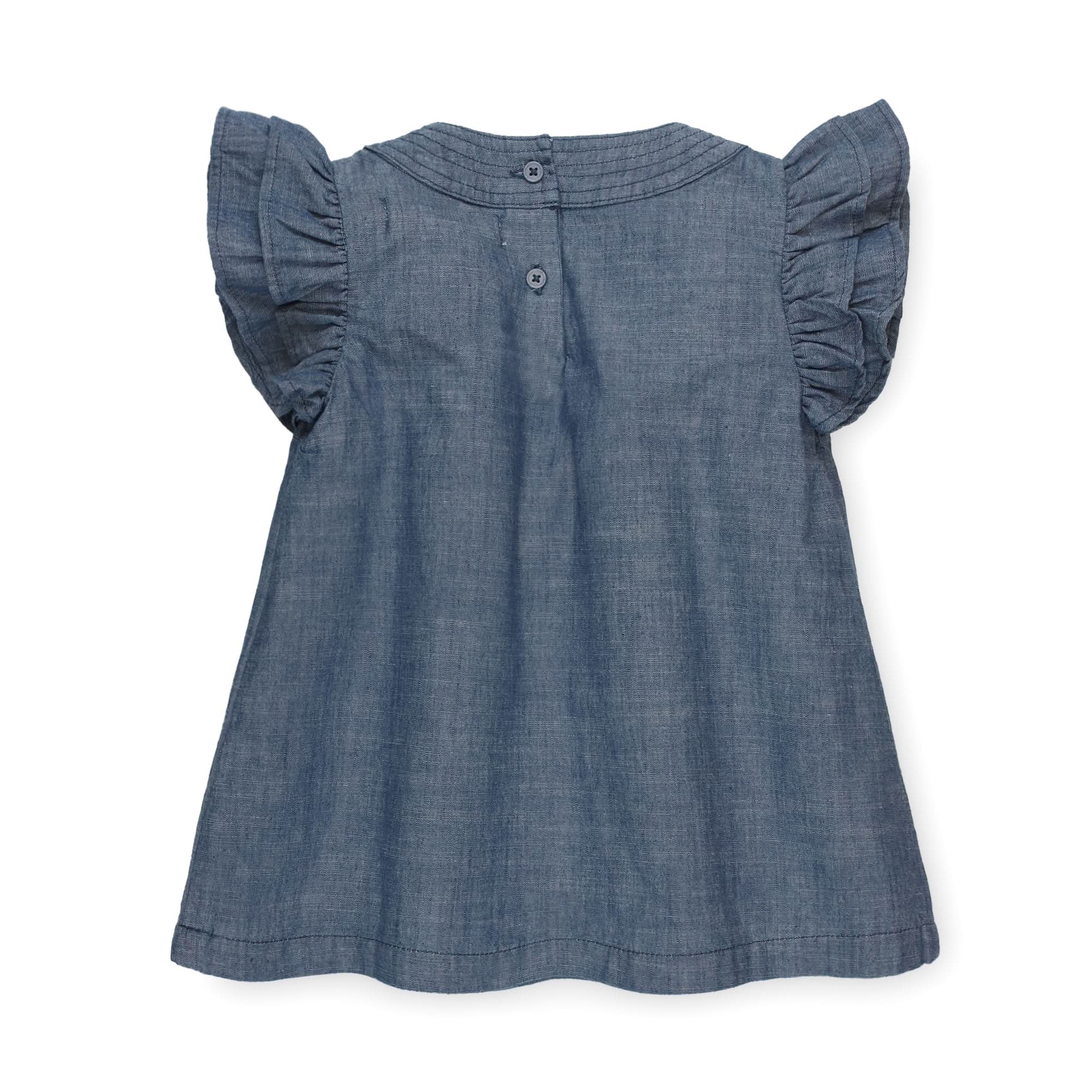 Flutter Sleeve Organic Chambray Top