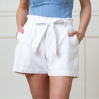 Women's Cinched Waist Linen Shorts