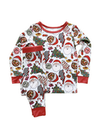 Kids Bamboo Two Piece Set | Retro Christmas