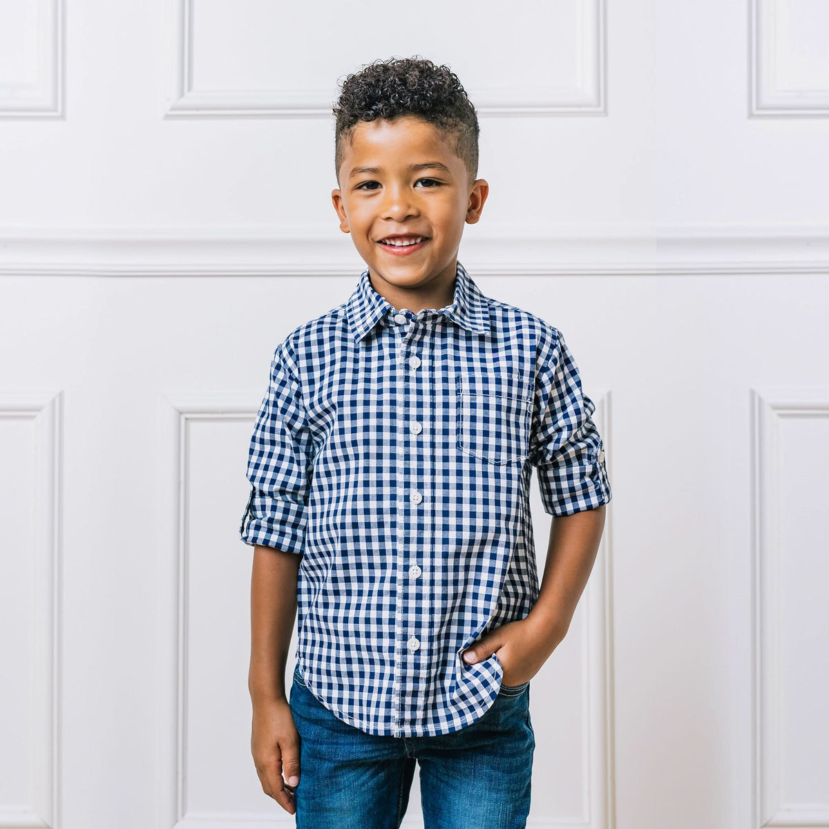 Organic Stretch Poplin Roll-Up Shirt