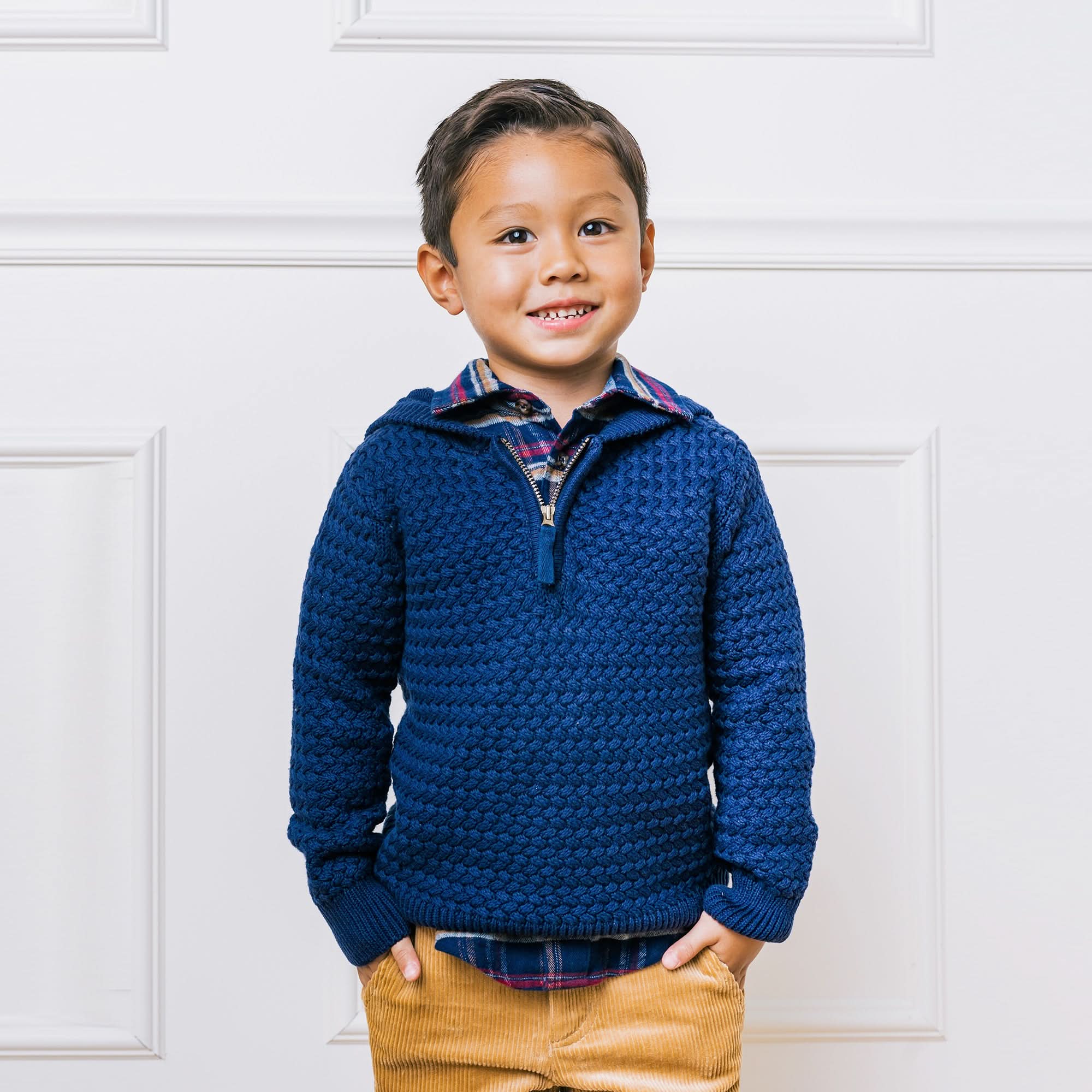 Hooded Half Zip Organic Sweater