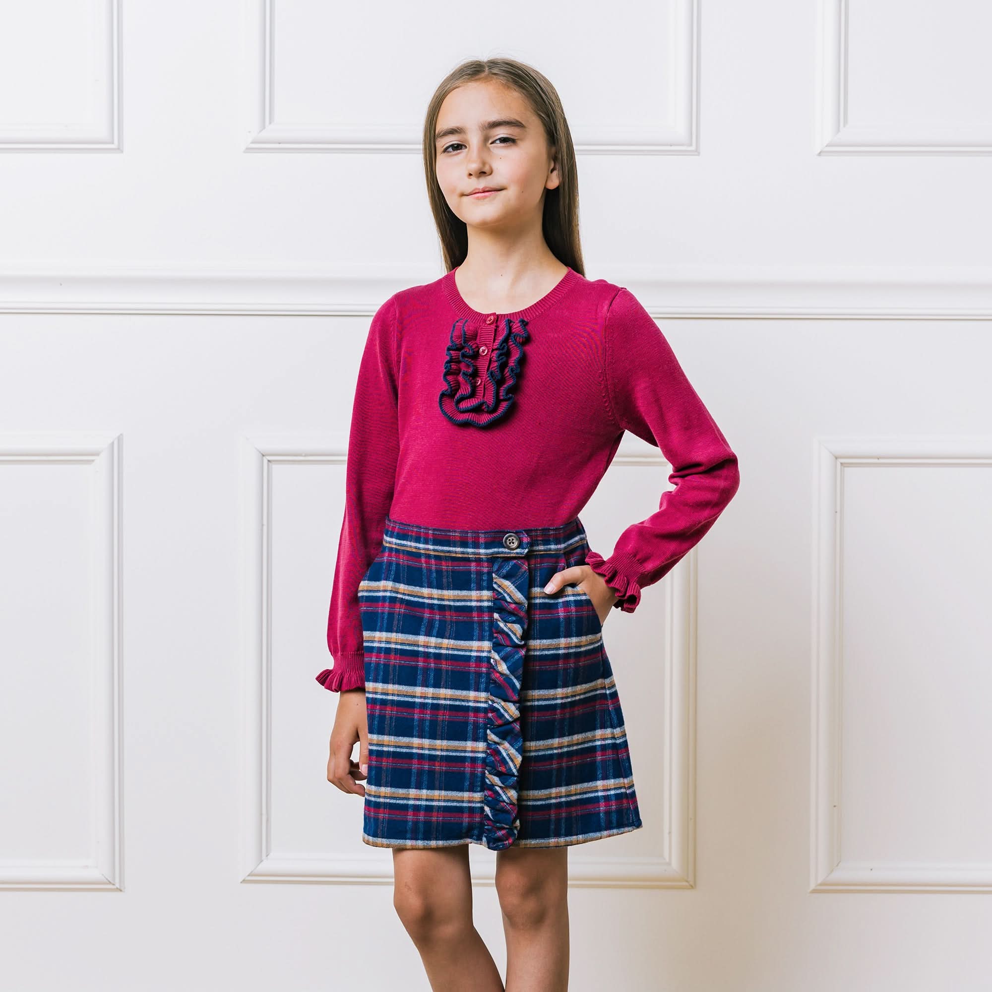 Flannel Ruffle Organic Skirt