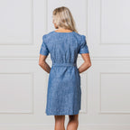 Organic Button Front Chambray Dress