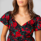 Women's Puff Sleeve Crossover Dress