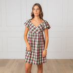 Women's Puff Sleeve Crossover Dress