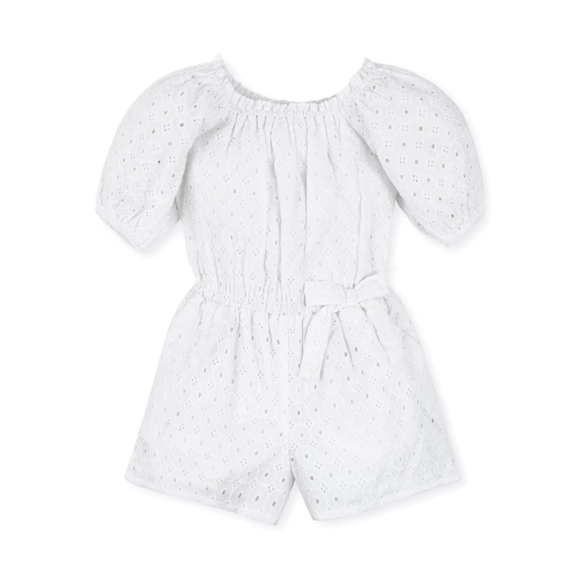 Puff Sleeve Organic Eyelet Romper
