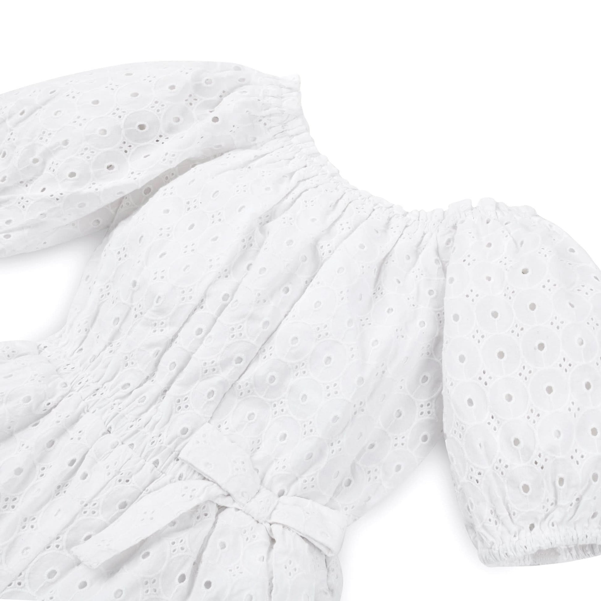 Puff Sleeve Organic Eyelet Romper