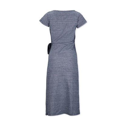 Women’s Navy Microstripe Knit Tie Maxi Dress