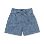 Organic Chambray Pull-On Paperbag Shorts - Baby