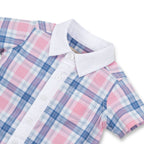 Stretch Organic Poplin Button Front Romper