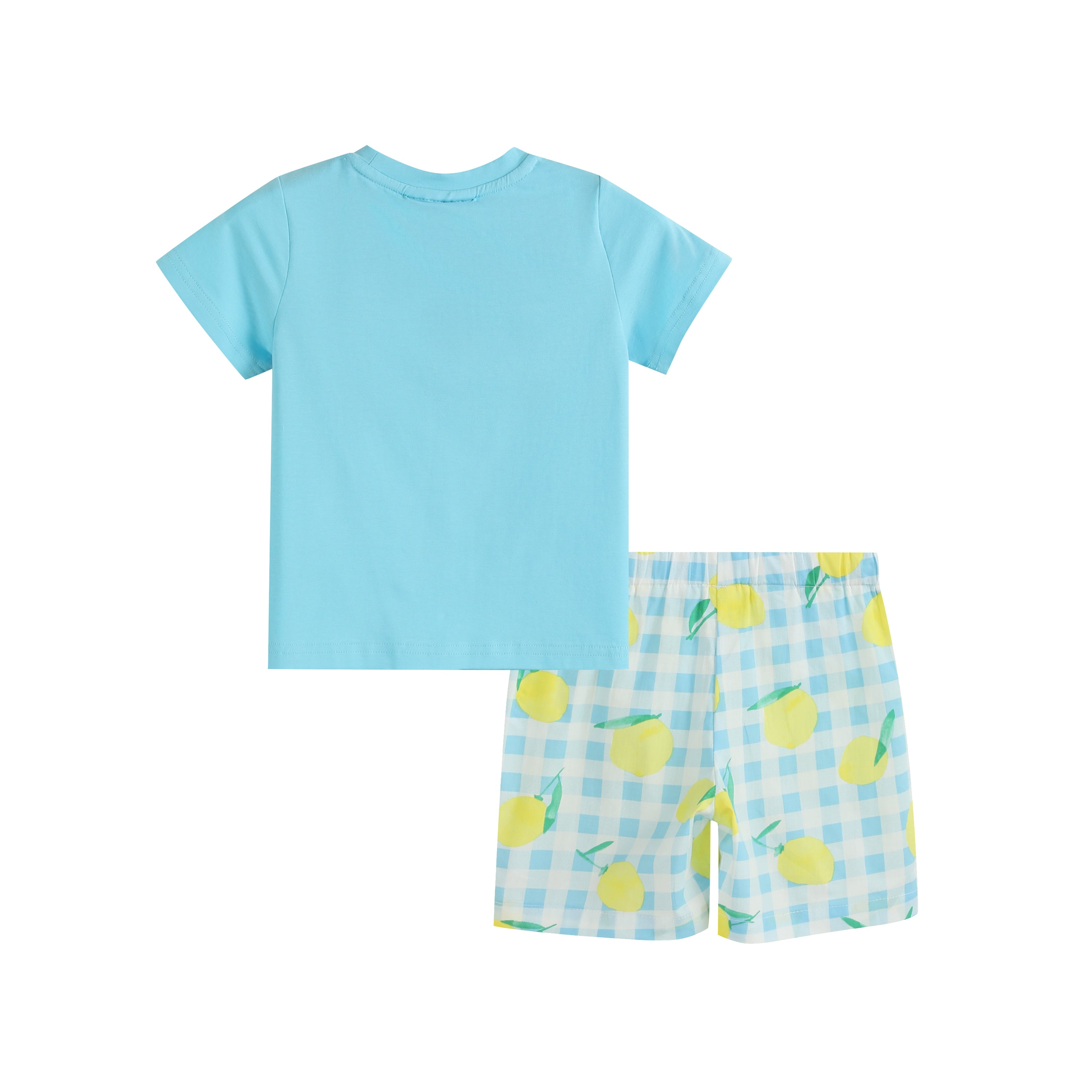 Blue Lemon Smocked Tee & Bermuda Shorts Set