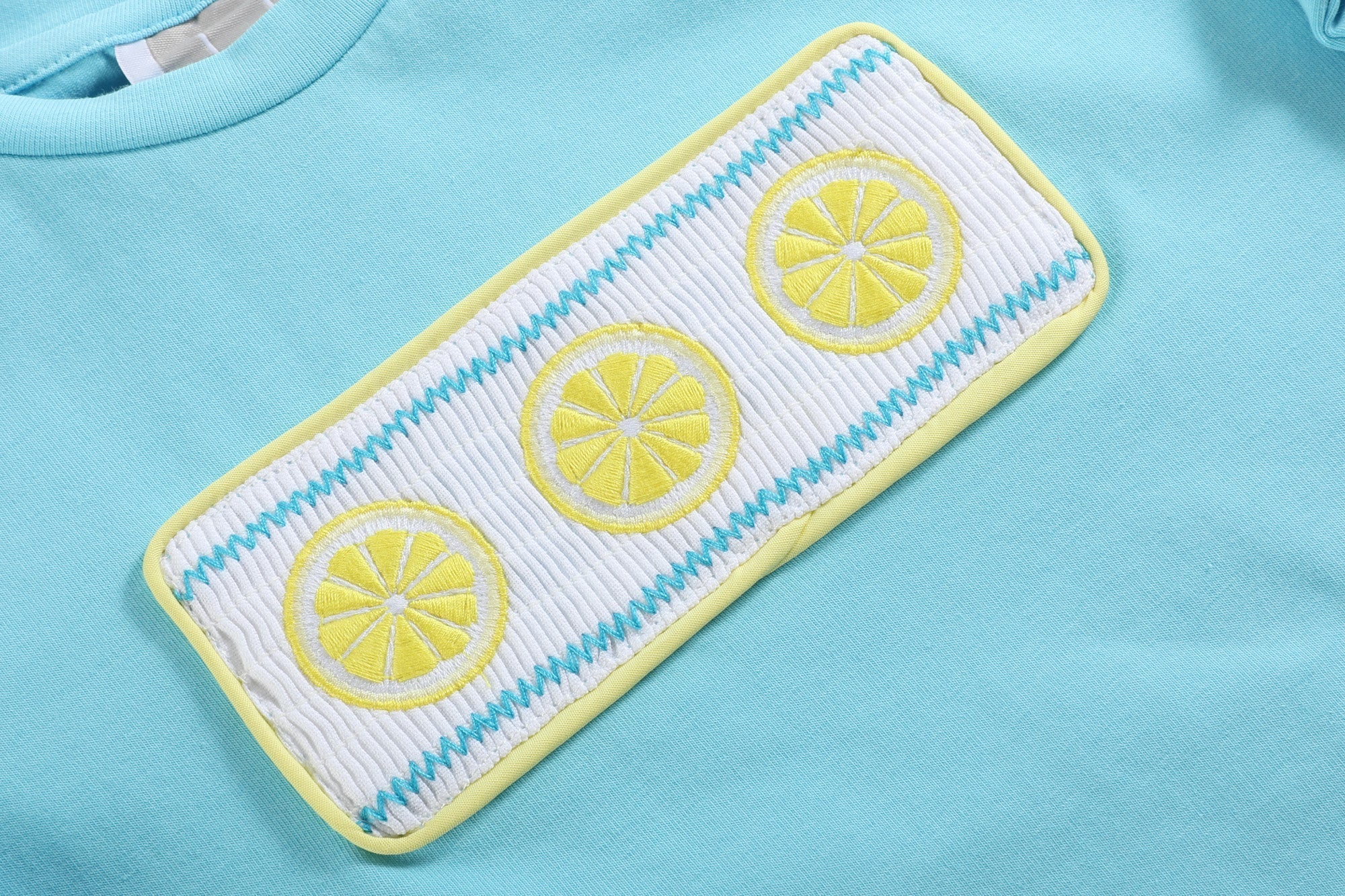 Blue Lemon Smocked Tee & Bermuda Shorts Set