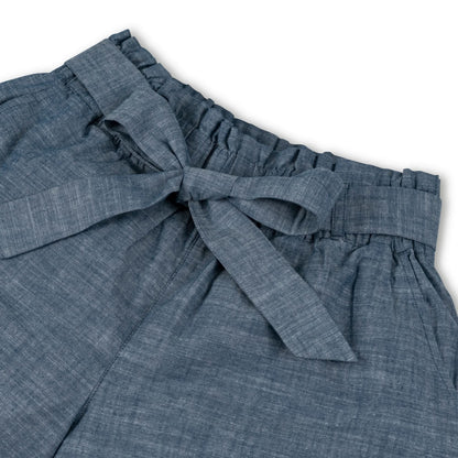 Women’s Organic Cotton Chambray Paperbag Shorts