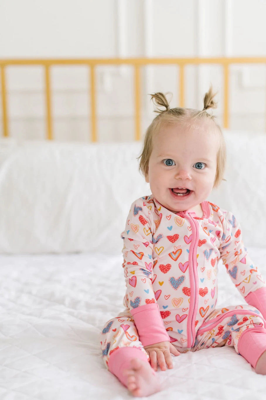 Baby Girl Bamboo Pajama in Heart Felt