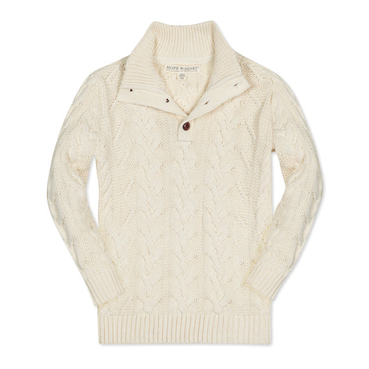 Organic Mock Neck Cable Sweater - Baby