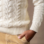 Organic Mock Neck Cable Sweater - Baby